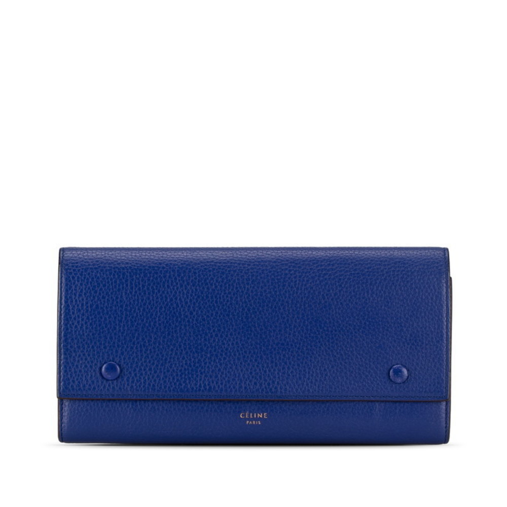 Celine Large Flap Multi-Function Long Wallet Blue… - image 1
